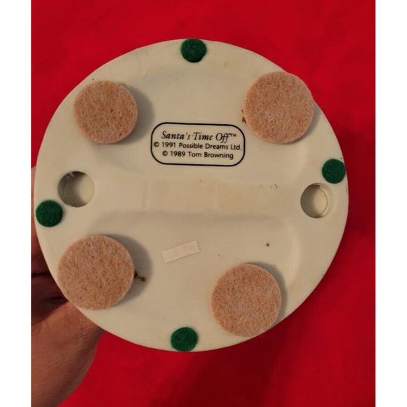 Rare Vintage Tom Browning Ceramic Possible Dreams Santa's Time Off 1991 Duck - Picture 6 of 9